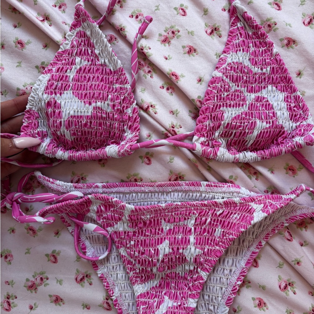 SHEIN Pink and White Bikini